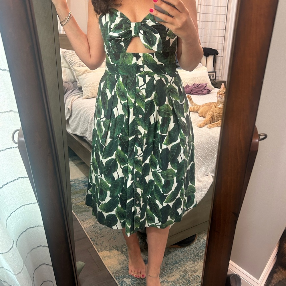 Milly Dress Banana Leaf Jordan Midi Dress